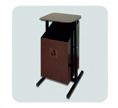 Урна металлическая уличная 24 л квадратная с крышкой