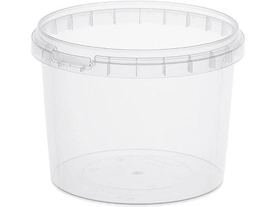 Ведро 0,700л. круглое, d-122 мм, с ручкой, с прозрачной крышкой, код: 28890