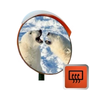 Зеркало дорожное с устройством электрообогрева d-600 мм с козырьком круглое