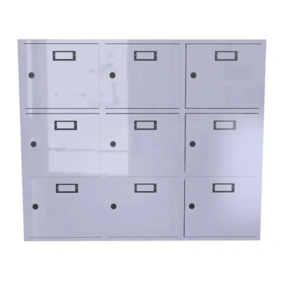 Шкаф для касок на 9 ячеек (3х3) 1010x1214x350 мм Светло-серый