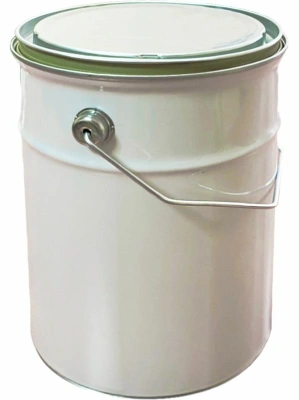 Ведро металл 5л. прижимная некрашенная крышка, с покрытием внутри цв. белый