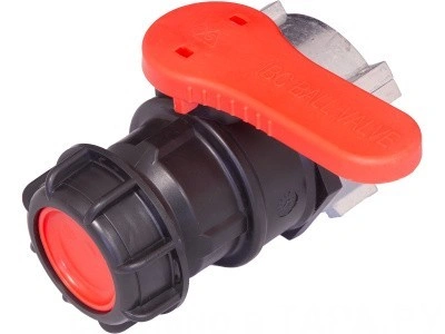 Кран п/э для еврокуба 50x75 с дюралюмин. гайкой, с проклад. PTFE, с резьбой S60x6, код: 38028