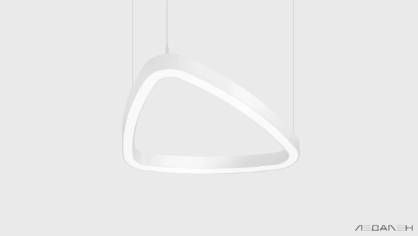 Треугольный подвесной светильник TRIANGOLO SOFT PRO M 4000K 58W, корпус черный