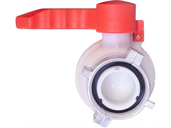 Кран п/э для еврокуба 50x62 с дюралюмин. гайкой, с прокладкой EPDM, с резьбой S60x6, код: 38023